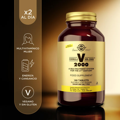 Solgar Formula VM-2000 (Multinutrient System), 180 Tablets - Premium Quality Multiple - Contains Zinc - Supports A Healthy Immune System - Vegan, Dairy Free, Kosher - 90 Servings - dailyvitalstore
