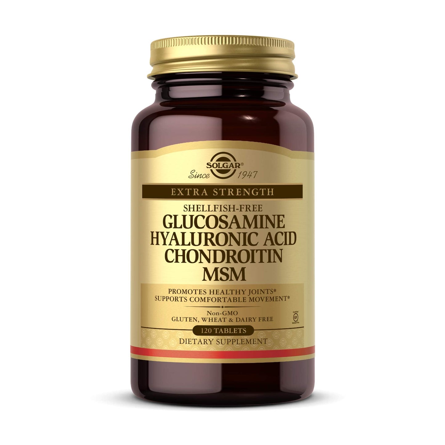 Solgar Glucosamine Hyaluronic Acid Chondroitin MSM, 120 Tablets - Supports Healthy Joints - Supports Range of Motion & Flexibility - Extra Strength, Shellfish Free - dailyvitalstore