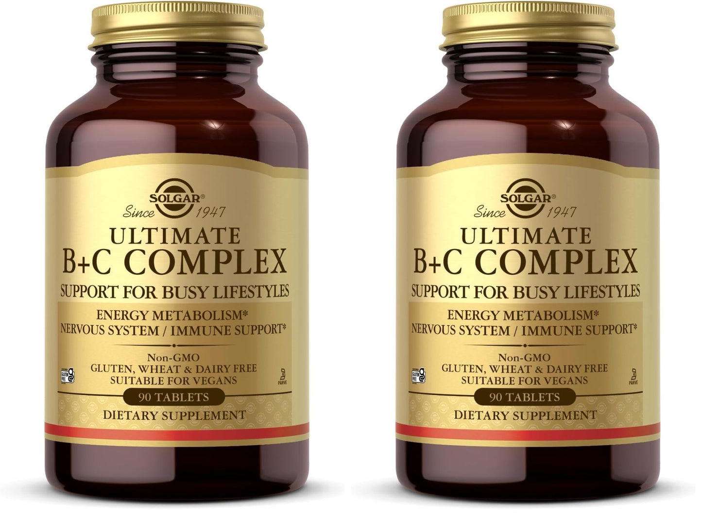 Solgar Ultimate B+C Complex Stress Formula 90 Tablets (Pack of 2) - dailyvitalstore