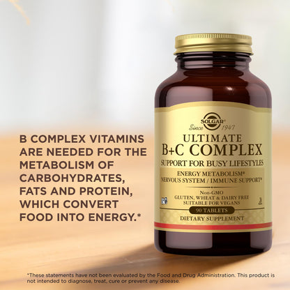 Solgar Ultimate B+C Complex Stress Formula 90 Tablets (Pack of 2) - dailyvitalstore
