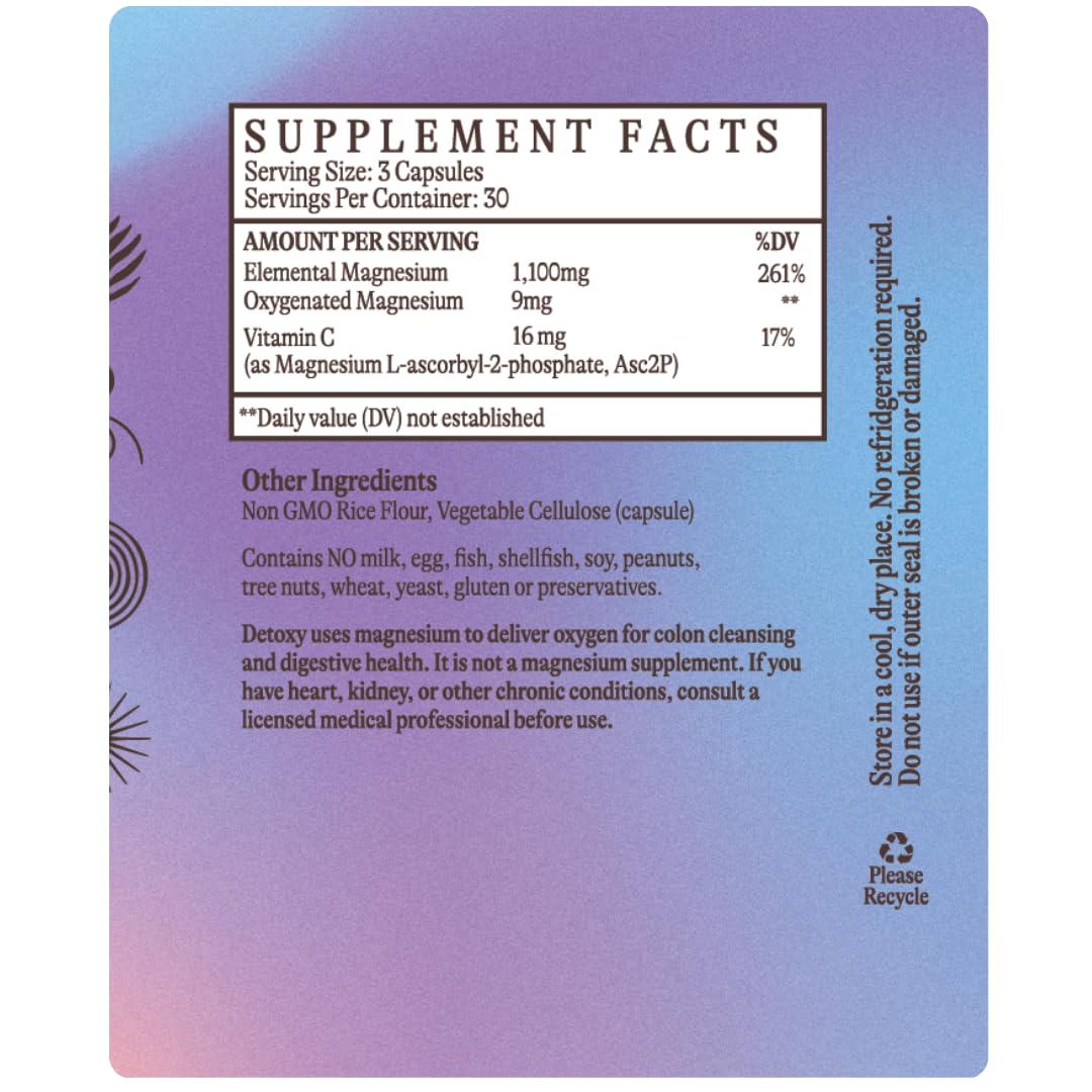 Solluna by Kimberly Snyder Oxygenated Magnesium Colon Cleanse with Asc2P — Gentle Detoxification and Bloating Relief — Fast Acting, Non-Laxative Detox - dailyvitalstore