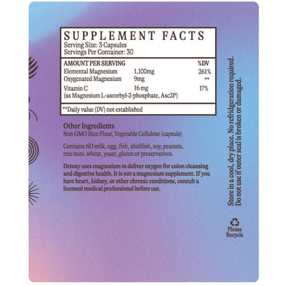 Solluna by Kimberly Snyder Oxygenated Magnesium Colon Cleanse with Asc2P — Gentle Detoxification and Bloating Relief — Fast Acting, Non-Laxative Detox - dailyvitalstore