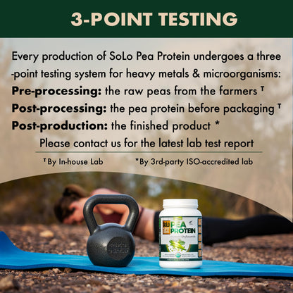 SOLO Organic Pea Protein Isolate, Low in Sodium, Canada Grown Peas, 100% Vegan, Non-GMO, Unflavored Plant Based Protein Powder with BCAA, Keto & Paleo Friendly, - dailyvitalstore