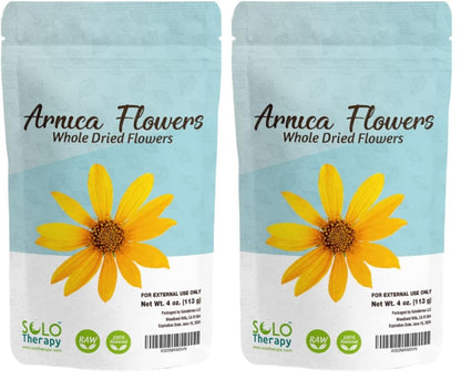 Solo Therapy Arnica Dried Whole Flowers 4 oz, Heterotheca Inuloides, Flores De Arnica Secas, Product from México, Packaged in The USA (Pack of 2) - dailyvitalstore