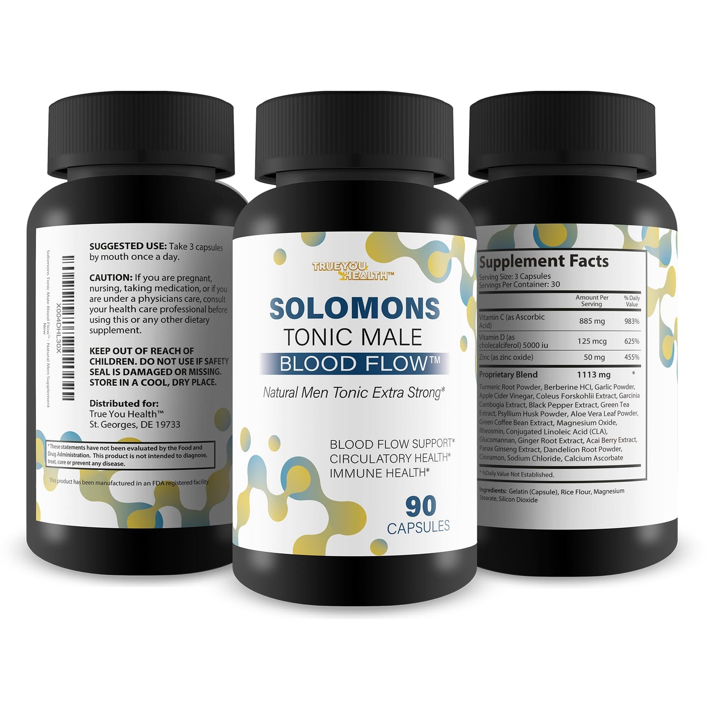 Solomons Tonic - Our Best Mens Blood Flow Supplement - Good Blood Flow Support - Male Blood Flow Capsules - Max Blood Flow Pills - Blood Circulation Supplements for Men - Male Blood Circulation Pills - dailyvitalstore