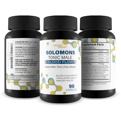 Solomons Tonic - Our Best Mens Blood Flow Supplement - Good Blood Flow Support - Male Blood Flow Capsules - Max Blood Flow Pills - Blood Circulation Supplements for Men - Male Blood Circulation Pills - dailyvitalstore