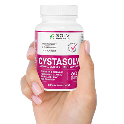 SOLV NATURALS CYSTASOLV Bladder & Pelvic Discomfort Formula - Enjoy Less Urgency & Flares* with Daily IC/BPS UTI Support – Premium Bladder & Urinary Support for Women & Men - 60 Vegan Capsules - dailyvitalstore