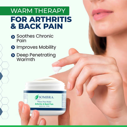 Sombra Warm & Cool Pain Relief Gel, Warm Relief for Arthritis and Chronic Pain Pre-Workout Muscle Rub, Cold for Swelling, Soreness, Post-Workout, Free of Artificial Fragrances, 2oz Per Jar - dailyvitalstore
