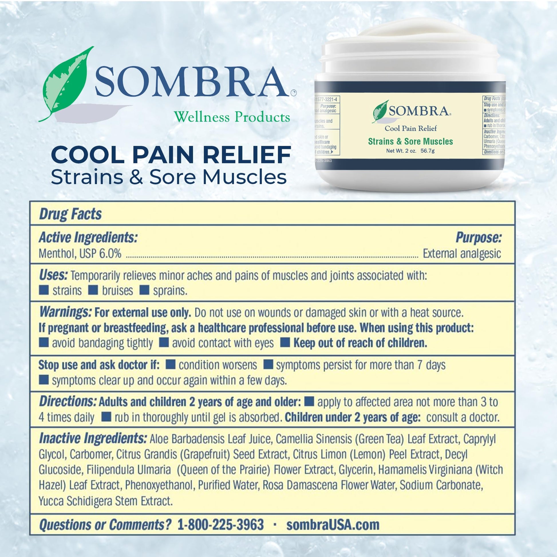 Sombra Warm & Cool Pain Relief Gel, Warm Relief for Arthritis and Chronic Pain Pre-Workout Muscle Rub, Cold for Swelling, Soreness, Post-Workout, Free of Artificial Fragrances, 2oz Per Jar - dailyvitalstore