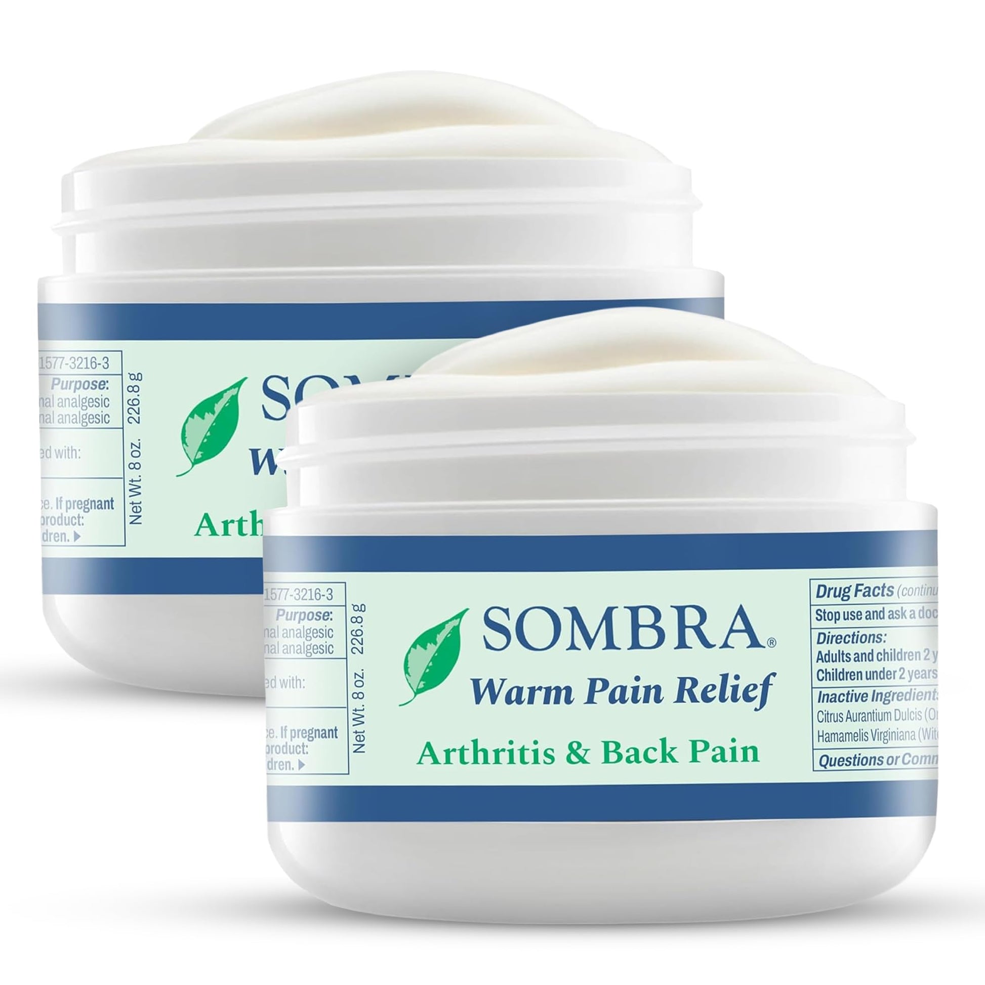 Sombra Warm Pain Relief Gel, Warm Relief for Arthritis and Chronic Pain Pre-Workout Muscle Rub Vegan Formula Free of Artificial Fragrances, Dyes, NSAIDs, Wax, Petroleum, Alcohol - 8oz (2 Pack) - dailyvitalstore