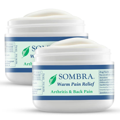 Sombra Warm Pain Relief Gel, Warm Relief for Arthritis and Chronic Pain Pre-Workout Muscle Rub Vegan Formula Free of Artificial Fragrances, Dyes, NSAIDs, Wax, Petroleum, Alcohol - 8oz (2 Pack) - dailyvitalstore