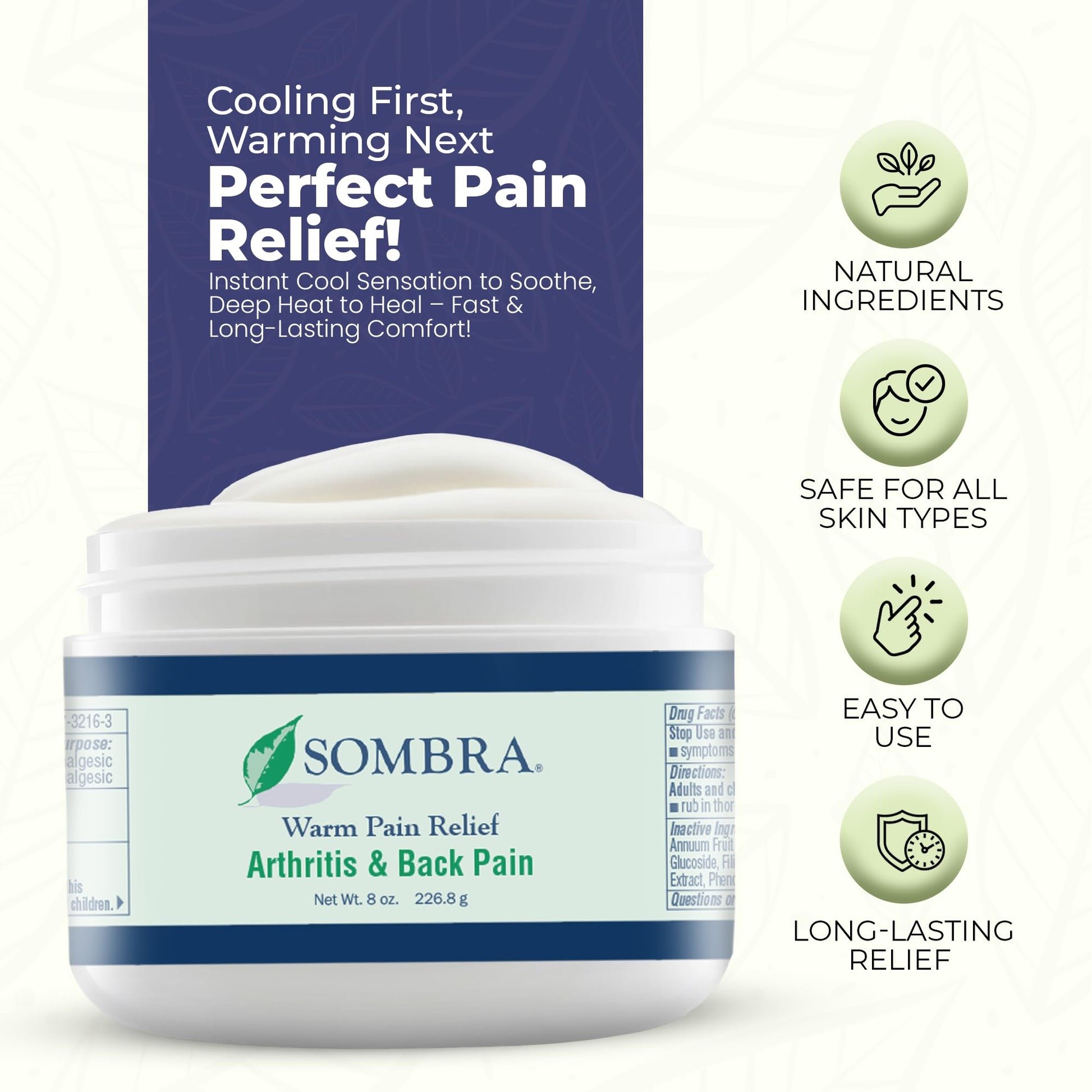 Sombra Warm Therapy Gel – Warming Muscle Comfort & Tension Relief – 8oz Jar - dailyvitalstore