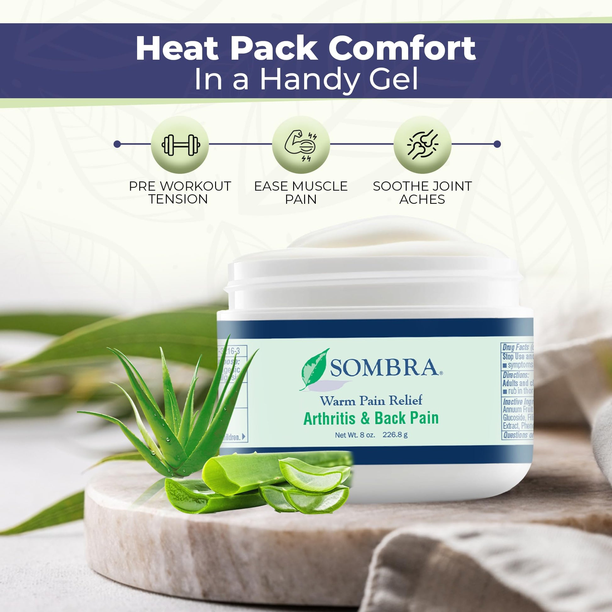 Sombra Warm Therapy Gel – Warming Muscle Comfort & Tension Relief – 8oz Jar - dailyvitalstore