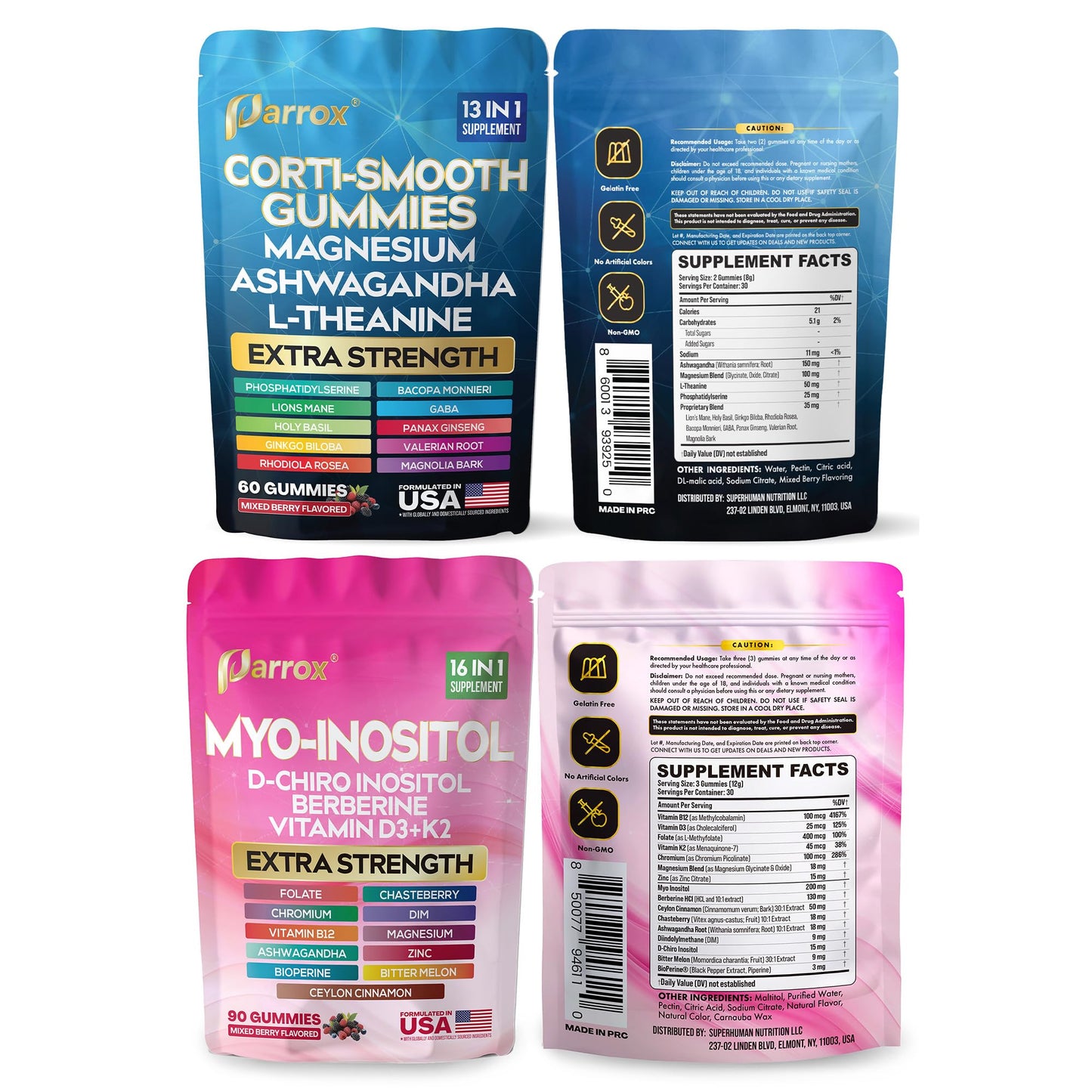 Soothe & Smooth Bundle Gummies - Cortisol & Myo-Inositol Supplement with D-Chiro Inositol, Berberine, Magenesium, Ashwagandha, L-Theanine, Vitamins D3+K2 & B12, Folate, Zinc Lion's Mane (150 Gummies) - dailyvitalstore