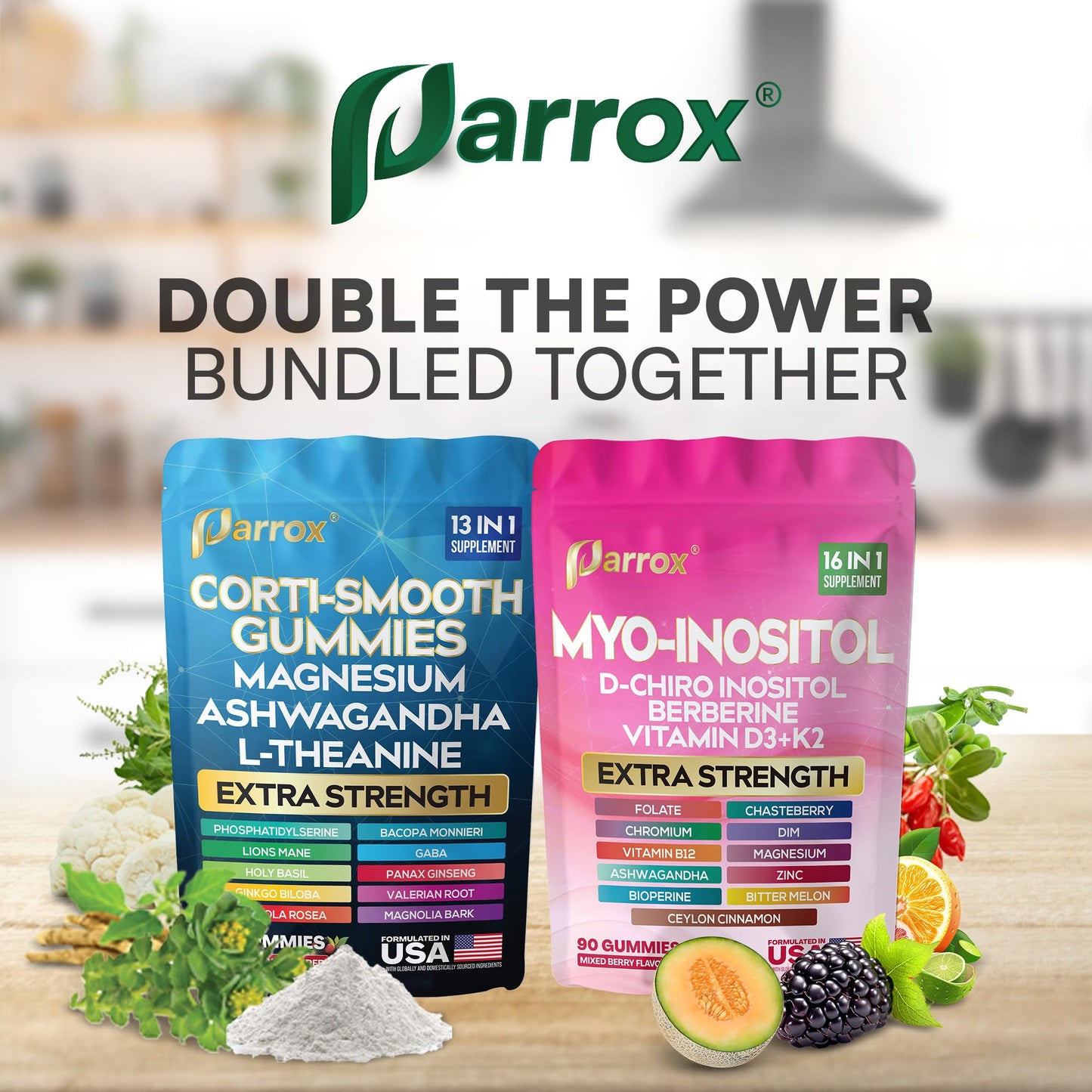 Soothe & Smooth Bundle Gummies - Cortisol & Myo-Inositol Supplement with D-Chiro Inositol, Berberine, Magenesium, Ashwagandha, L-Theanine, Vitamins D3+K2 & B12, Folate, Zinc Lion's Mane (150 Gummies) - dailyvitalstore