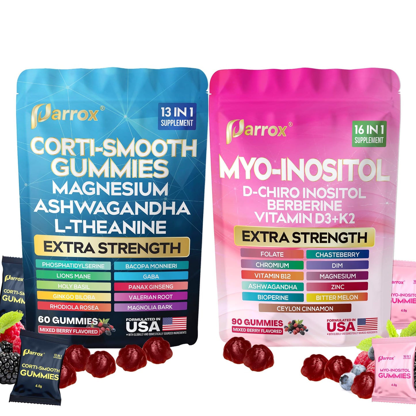 Soothe & Smooth Bundle Gummies - Cortisol & Myo-Inositol Supplement with D-Chiro Inositol, Berberine, Magenesium, Ashwagandha, L-Theanine, Vitamins D3+K2 & B12, Folate, Zinc Lion's Mane (150 Gummies) - dailyvitalstore