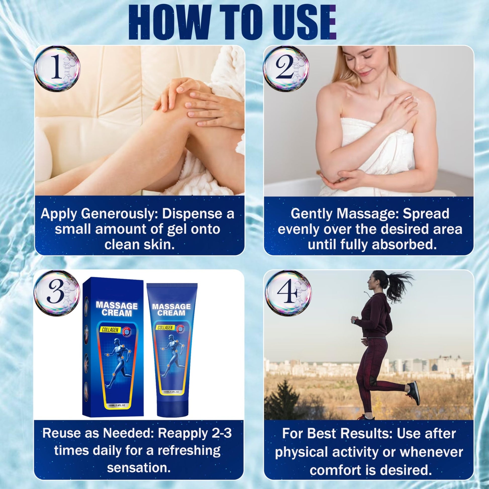 Soothing Cooling Gel for Muscle Tightness – Fast Absorbing Formula with Aloe Vera, Menthol & Tea Tree Oil | Sports & Daily Body Care Gel for Women & Men | Non-Greasy, Refreshing Feel (100ML/3.4oz) - dailyvitalstore