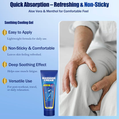Soothing Cooling Gel for Muscle Tightness – Fast Absorbing Formula with Aloe Vera, Menthol & Tea Tree Oil | Sports & Daily Body Care Gel for Women & Men | Non-Greasy, Refreshing Feel (100ML/3.4oz) - dailyvitalstore