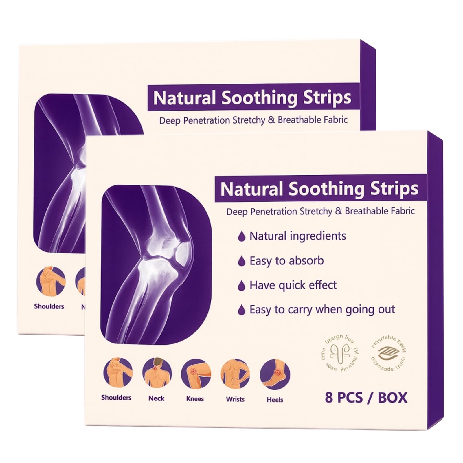 Soothing Joint Patches – Natural Herbal Comfort Pads for Knees, Shoulders, Back & Neck, Stretchy Breathable Fabric, Joint & Muscle Soreness, Long Lasting Soothing Strips, 8 Pcs/Box (2PCS) - dailyvitalstore