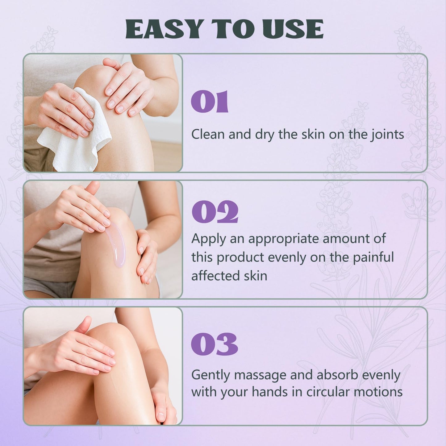 Soothing Massage Gel (100g) - Joint Relief Purple Gel, Natural Ingredients Soothing Relief Cream, Fast-Absorbing Jointgel Cream for Soothing Joint, Shoulder, Knee, Back, Lumbar & Muscle Stiffness - dailyvitalstore