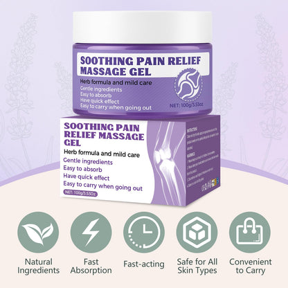 Soothing Massage Gel (100g) - Joint Relief Purple Gel, Natural Ingredients Soothing Relief Cream, Fast-Absorbing Jointgel Cream for Soothing Joint, Shoulder, Knee, Back, Lumbar & Muscle Stiffness - dailyvitalstore