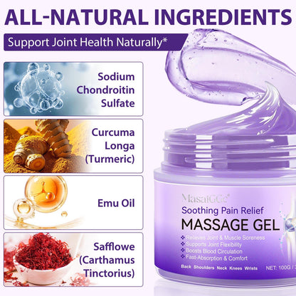 Soothing Massage Gel - Joint Massage Purple Gel, Natural Ingredients & Fast-Absorbing for Soothing Joint, Shoulder, Knee, Back & Muscle Stiffness - dailyvitalstore
