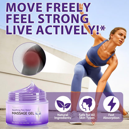 Soothing Massage Gel - Joint Massage Purple Gel, Natural Ingredients & Fast-Absorbing for Soothing Joint, Shoulder, Knee, Back & Muscle Stiffness - dailyvitalstore