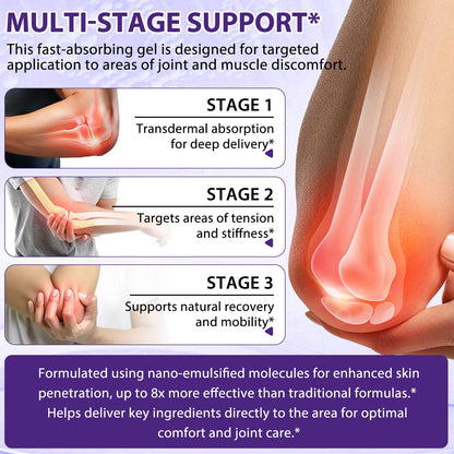 Soothing Massage Gel - Joint Massage Purple Gel, Natural Ingredients & Fast-Absorbing for Soothing Joint, Shoulder, Knee, Back & Muscle Stiffness - dailyvitalstore