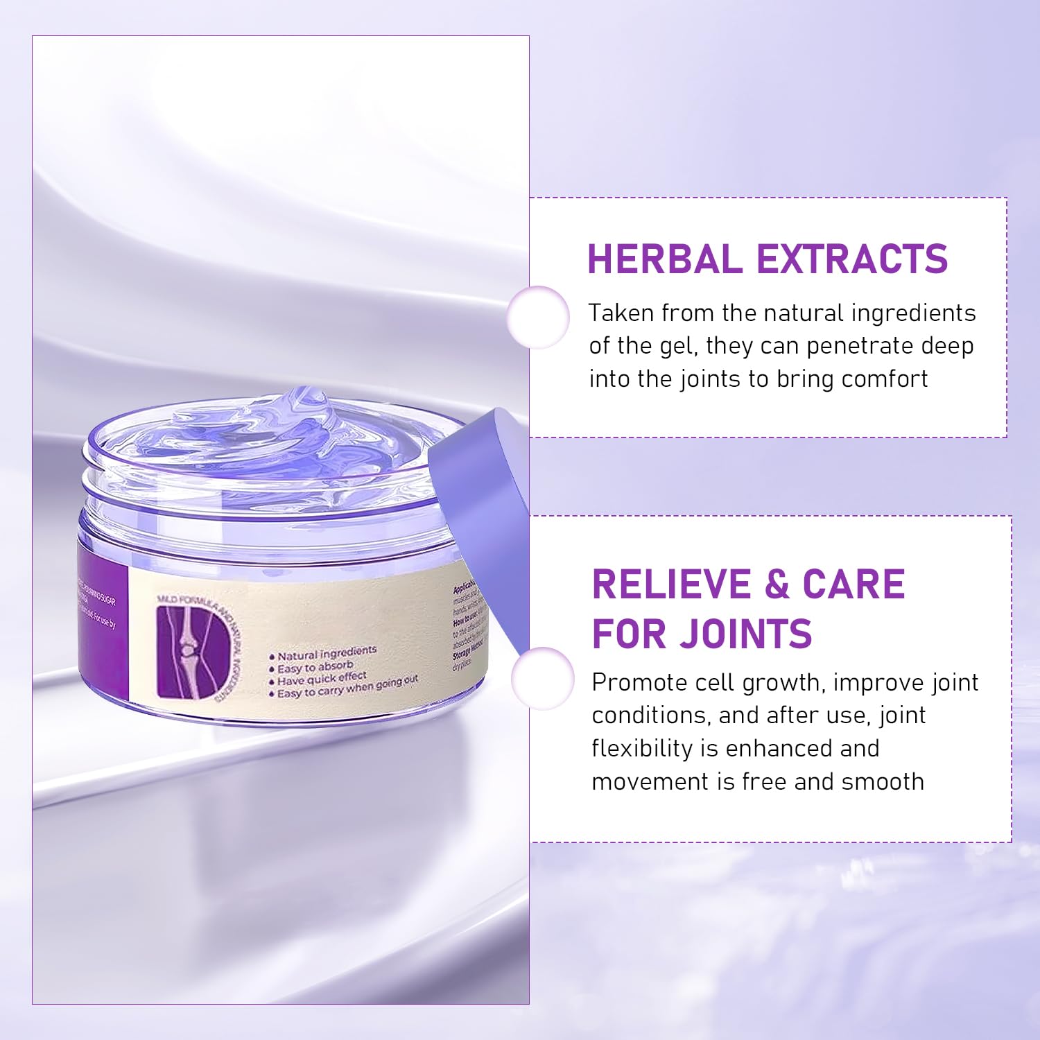 Soothing Relief Massage Gel, Joint Gel Purple Gel Cooling Activities Throughout The Body, Soothing Knees, Lumbar, Neck, Back, Shoulders, Hands, and Feet - dailyvitalstore