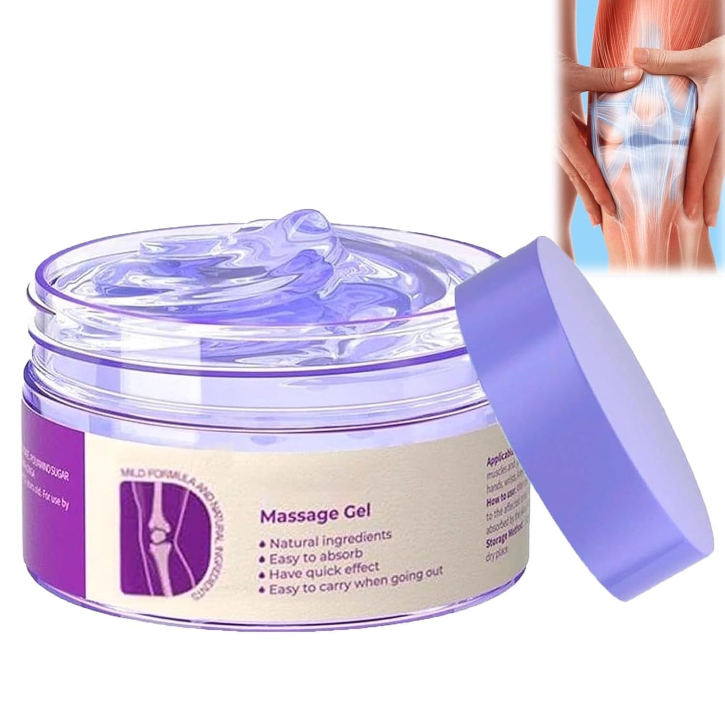 Soothing Relief Massage Gel, Joint Gel Purple Gel Cooling Activities Throughout The Body, Soothing Knees, Lumbar, Neck, Back, Shoulders, Hands, and Feet - dailyvitalstore