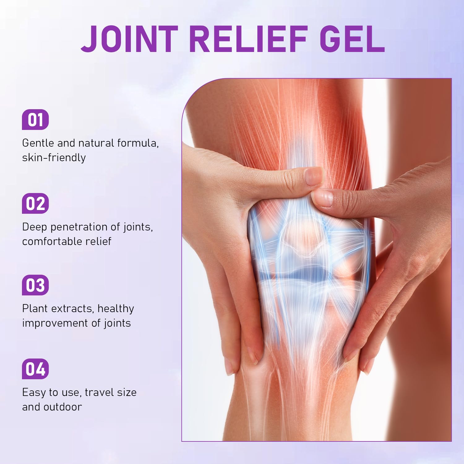 Soothing Relief Massage Gel, Joint Gel Purple Gel Cooling Activities Throughout The Body, Soothing Knees, Lumbar, Neck, Back, Shoulders, Hands, and Feet - dailyvitalstore