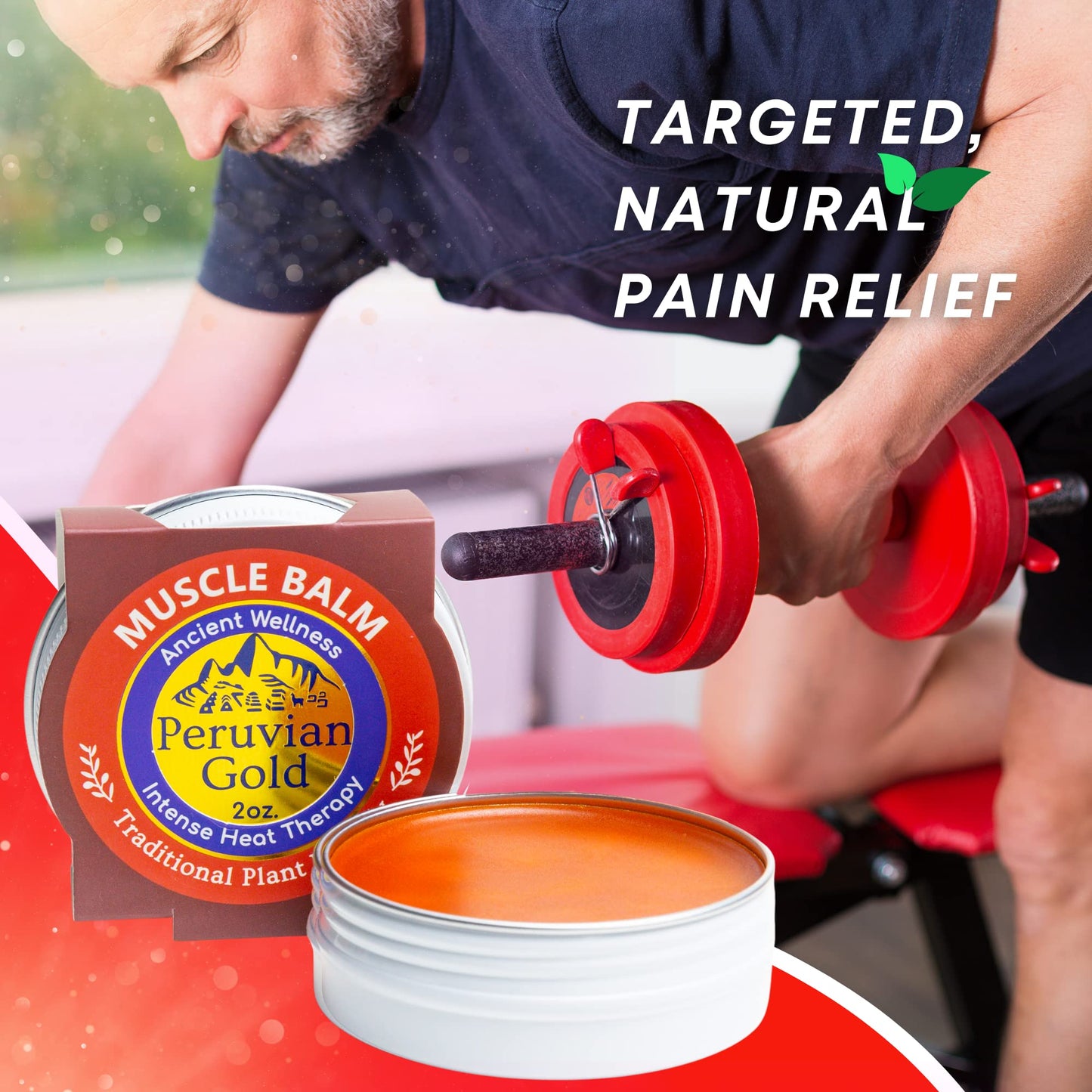 Sore Muscle Balm - Peruvian Gold Intense Heat Therapy Muscle Rub. 500K Scoville Heat Units Melts Away Sore, Painful Muscles. 2oz - dailyvitalstore