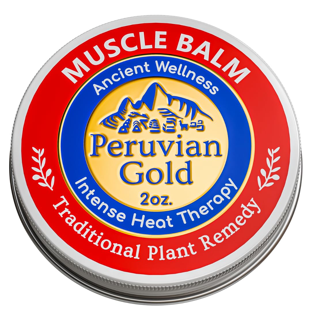 Sore Muscle Balm - Peruvian Gold Intense Heat Therapy Muscle Rub. 500K Scoville Heat Units Melts Away Sore, Painful Muscles. 2oz - dailyvitalstore