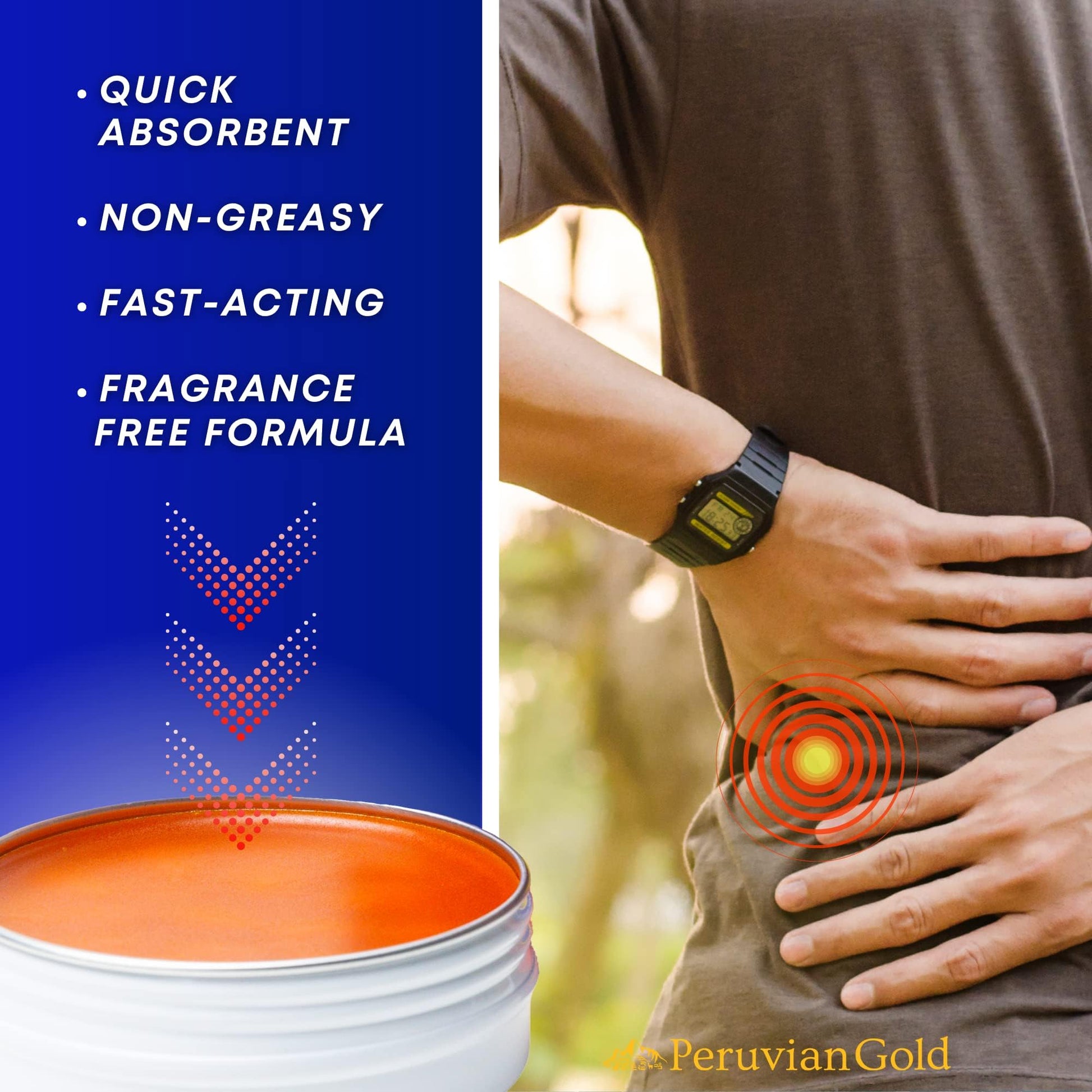 Sore Muscle Balm - Peruvian Gold Intense Heat Therapy Muscle Rub. 500K Scoville Heat Units Melts Away Sore, Painful Muscles. 2oz - dailyvitalstore