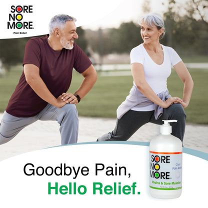 Sore No More Cool Relieving Gel for Aches & Pains in Muscles & Joints associated with Strains, Bruises & Sprains | Absorbs Quickly with a Refreshing Lemon Aroma | 32 oz Bottle with Pump - dailyvitalstore