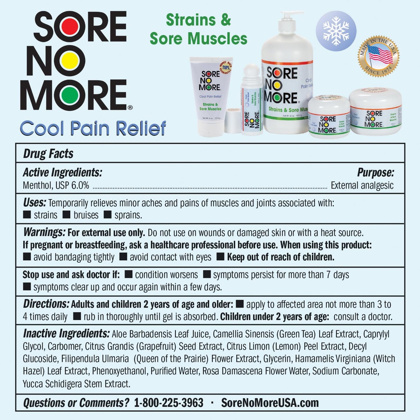 Sore No More Cool Relieving Gel for Aches & Pains in Muscles & Joints associated with Strains, Bruises & Sprains | Absorbs Quickly with a Refreshing Lemon Aroma | 32 oz Bottle with Pump - dailyvitalstore
