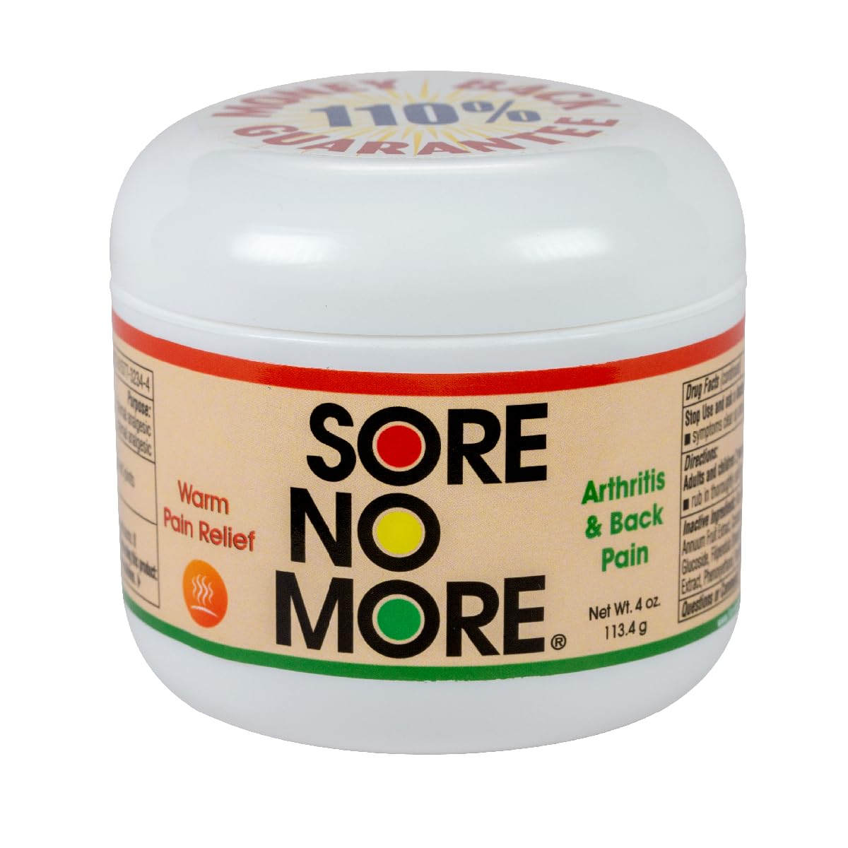 Sore No More Warm Arthritis Pain Relief Cream – Targeted Reliever for Back, Neck, Hands & Feet – Soothing & Fast-Acting Formula for Aches and Pains – Non-Greasy with Orange Aroma – 4 oz - dailyvitalstore