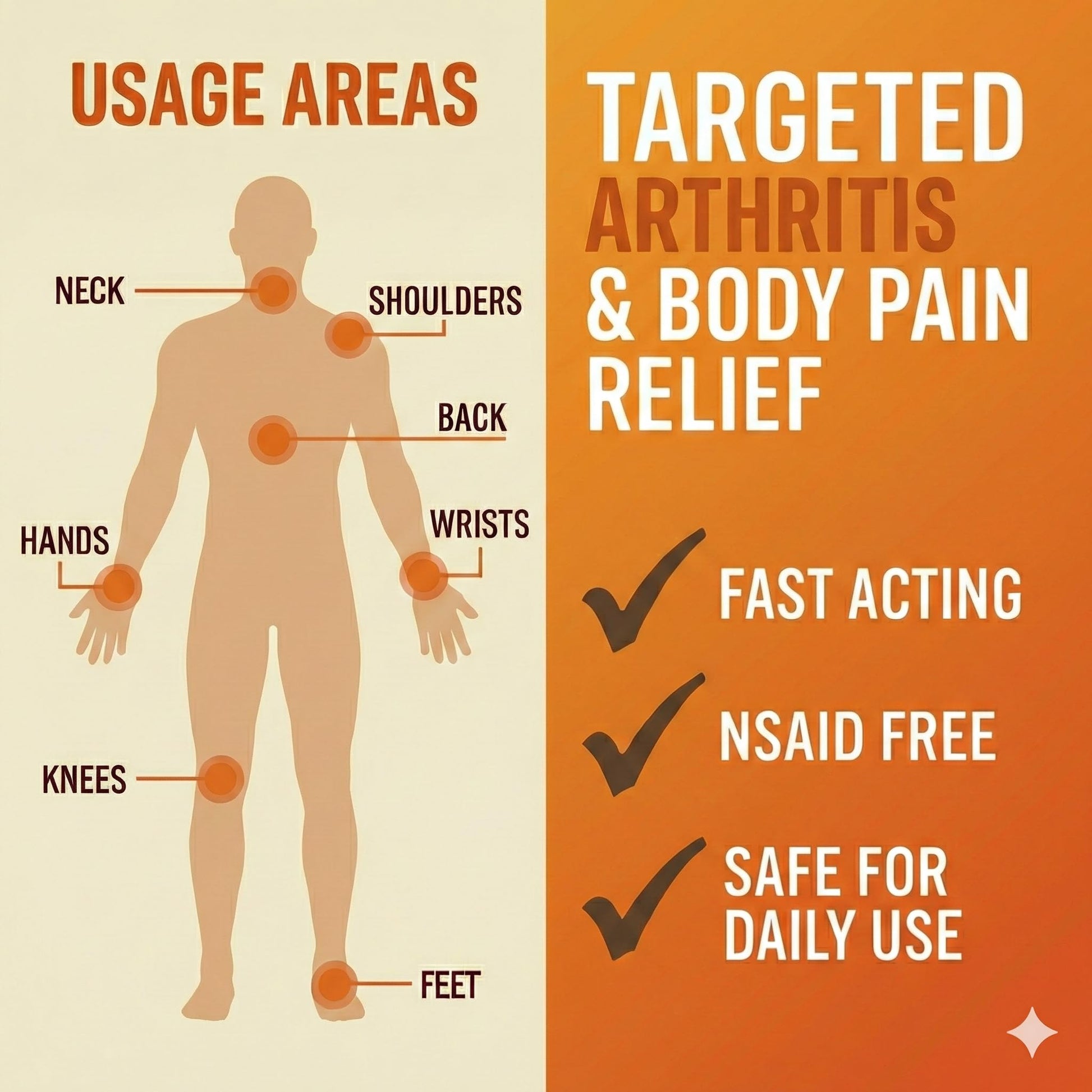 Sore No More Warm Arthritis Pain Relief Cream – Targeted Reliever for Back, Neck, Hands & Feet – Soothing & Fast-Acting Formula for Aches and Pains – Non-Greasy with Orange Aroma – 8 oz - dailyvitalstore