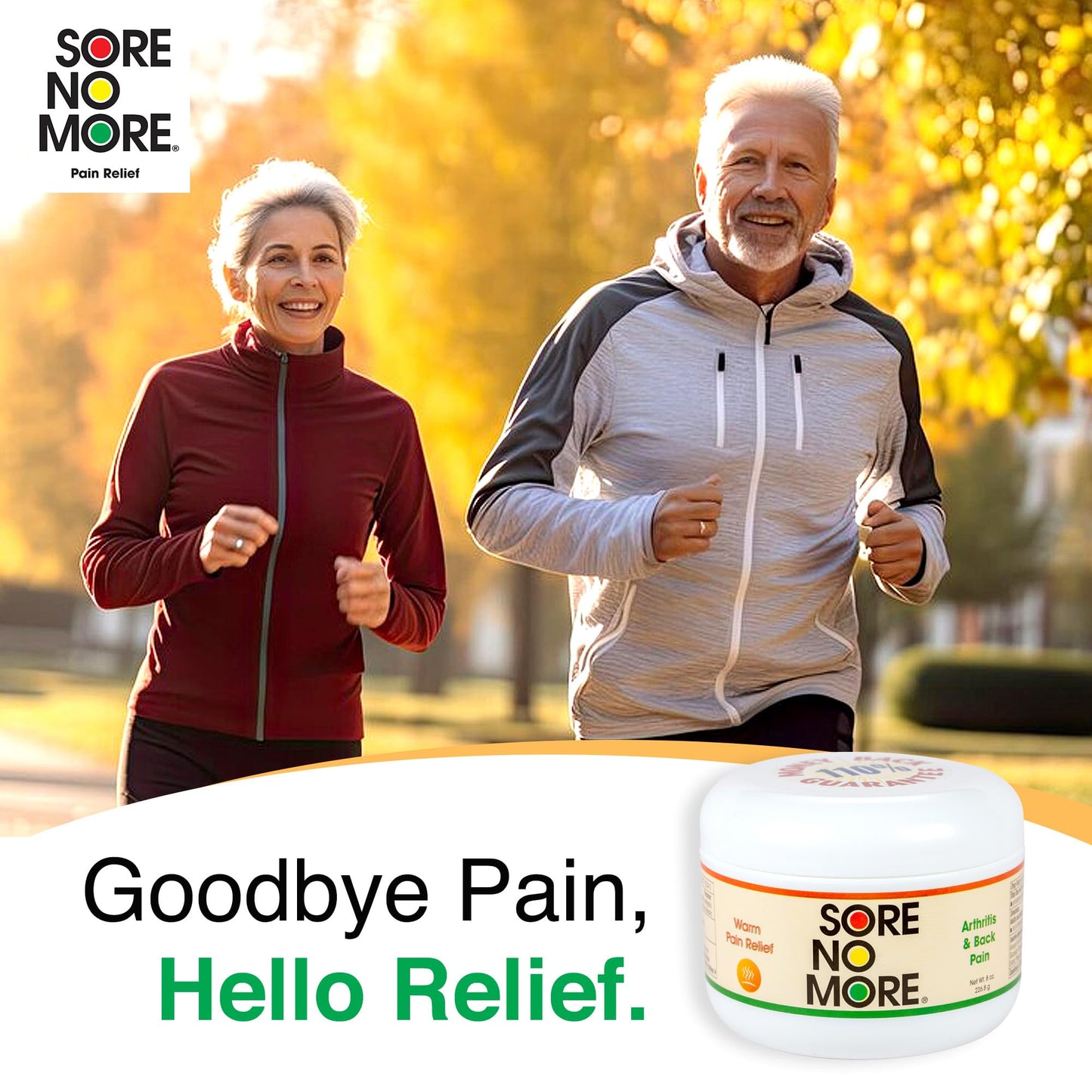 Sore No More Warm Arthritis Pain Relief Cream – Targeted Reliever for Back, Neck, Hands & Feet – Soothing & Fast-Acting Formula for Aches and Pains – Non-Greasy with Orange Aroma – 8 oz - dailyvitalstore