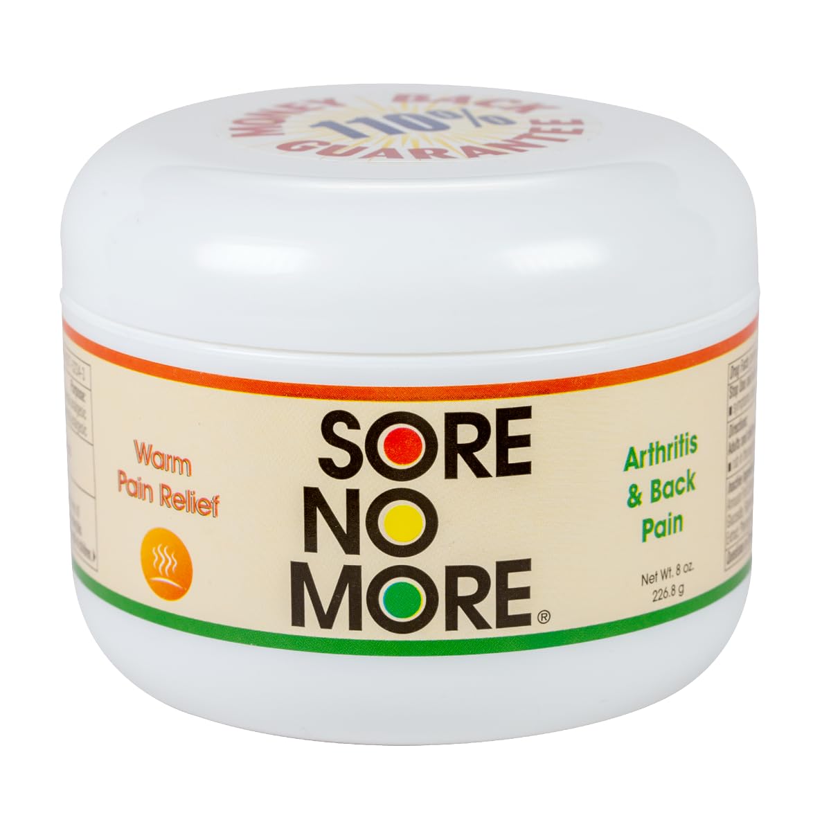 Sore No More Warm Arthritis Pain Relief Cream – Targeted Reliever for Back, Neck, Hands & Feet – Soothing & Fast-Acting Formula for Aches and Pains – Non-Greasy with Orange Aroma – 8 oz - dailyvitalstore