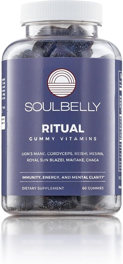 SOULBELLY Multi-Mushroom | Ritual Vitamin Gummies for Energy, Focus and Immune Balance | Vegan | Gluten-Free | Non-GMO | 60 Count - dailyvitalstore