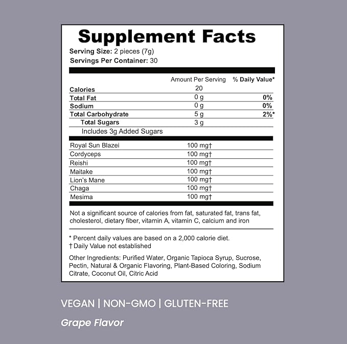 SOULBELLY Multi-Mushroom | Ritual Vitamin Gummies for Energy, Focus and Immune Balance | Vegan | Gluten-Free | Non-GMO | 60 Count - dailyvitalstore