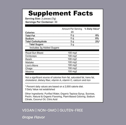 SOULBELLY Multi-Mushroom | Ritual Vitamin Gummies for Energy, Focus and Immune Balance | Vegan | Gluten-Free | Non-GMO | 60 Count - dailyvitalstore