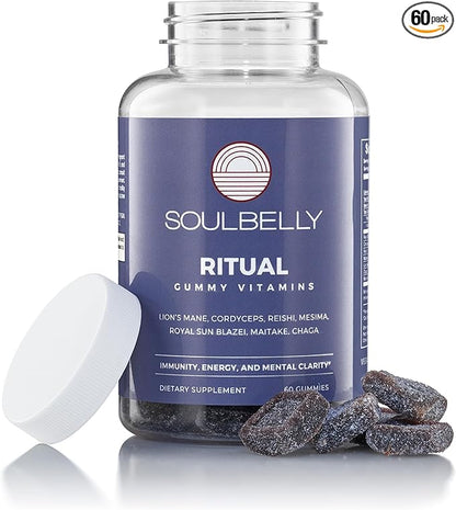 SOULBELLY Multi-Mushroom | Ritual Vitamin Gummies for Energy, Focus and Immune Balance | Vegan | Gluten-Free | Non-GMO | 60 Count - dailyvitalstore