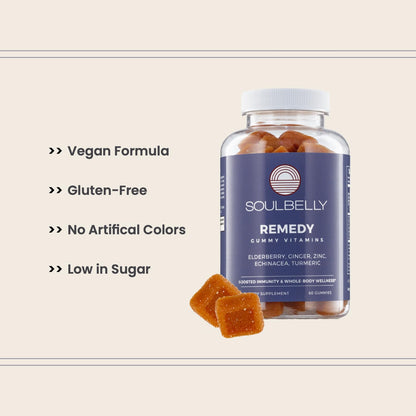 SOULBELLY Super Immunity | Remedy Vitamin Gummies for Immune Support | Vegan | Gluten-Free | Non-GMO | 60 Count - dailyvitalstore