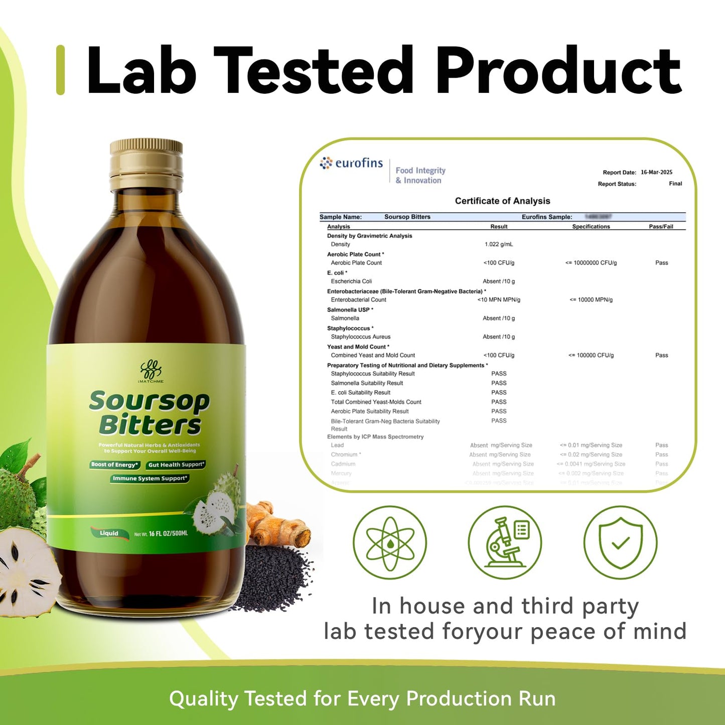 Soursop Bitters Liquid for Digestive Health,Gut Detox&Cleanse,Antioxidant,Immune Support,Skin Health-Pure 15 Herb Guanabana Tea with Black Seed,Moringa & Turmeric - dailyvitalstore