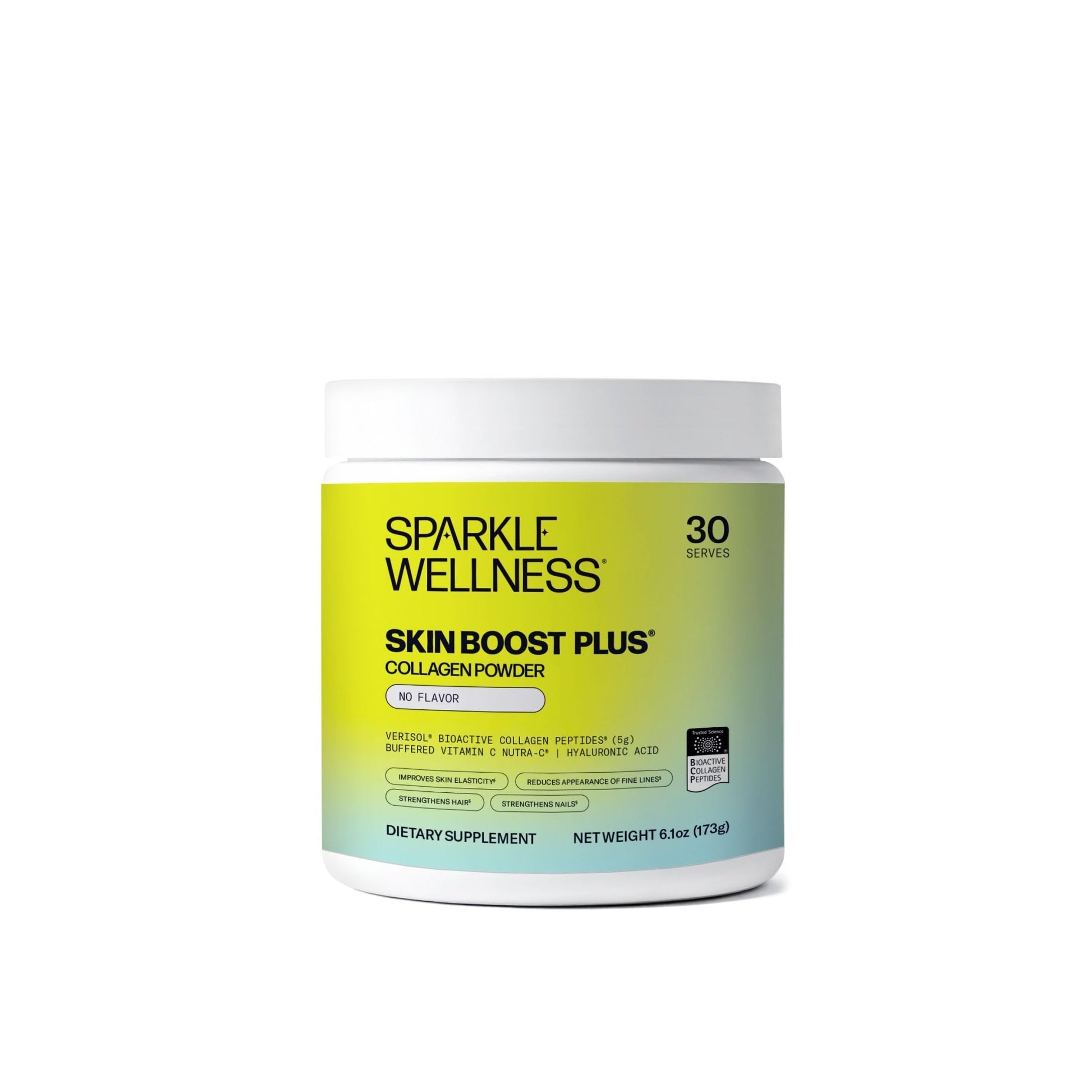 Sparkle Wellness VERISOL Bioactive Hydrolyzed Collagen Peptides | Collagen Powder Supplement with Vitamin C & Hyaluronic Acid for Hair, Skin, and Nail Health | Skin Boost Plus (No Flavor) [30-Serves] - dailyvitalstore