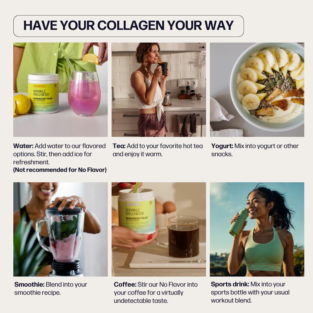 Sparkle Wellness VERISOL Bioactive Hydrolyzed Collagen Peptides | Collagen Powder with Vitamin C & Hyaluronic Acid for Hair, Skin, and Nail Health | Skin Boost Plus (Acai Lemonade) [30-Serves] - dailyvitalstore