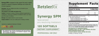 Specialized Pro Resolving Mediators - Synergy SPM by RetzlerRx® - SPM's for Joint Comfort, Tissue Health & Minor Discomfort Relief* - Non-GMO - Gluten Free - 120 Softgels - dailyvitalstore