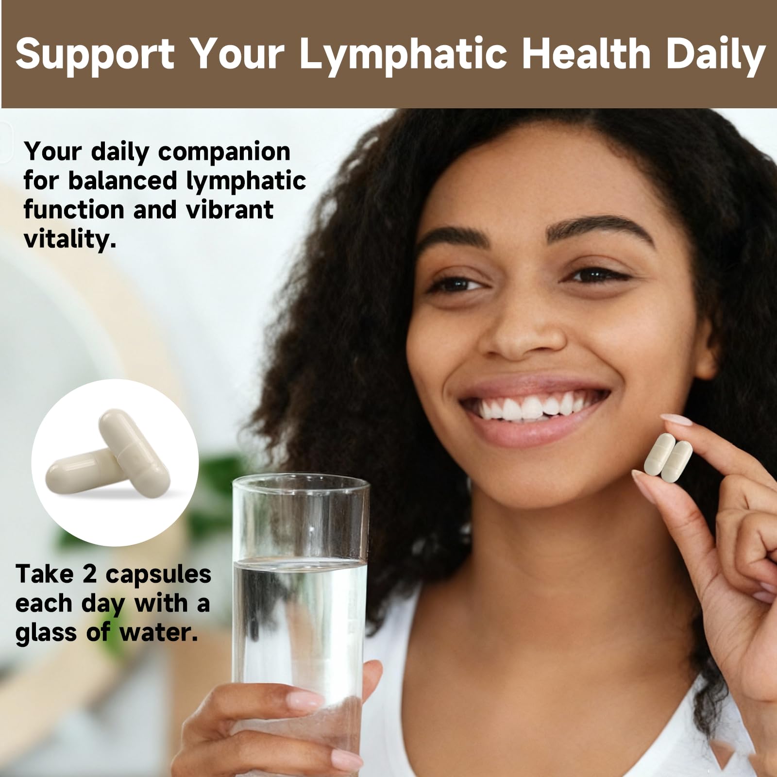 SpenHerb Lymphatic Drainage Capsules Supplements, 8-in-1 Herbal Lymphatic Blend Support Circulation and Natural Fluid Balance, Non-GMO Pure,60 Capsules/1 Pack - dailyvitalstore